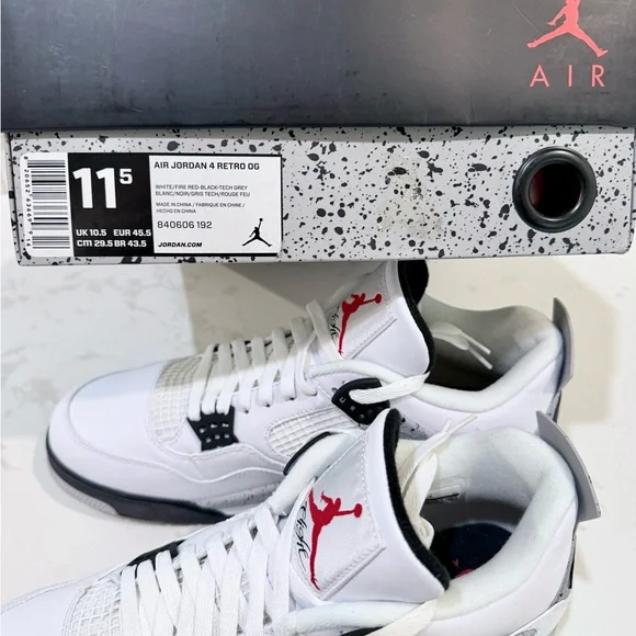 2015 Jordan’s 4’s BNIB 11.5 White/Black Cement - Picture 4 of 12